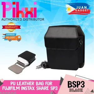 Pikxi BSP3 Fujifilm SP-3 Instax Square Instant Camera Bag Case Leather Black