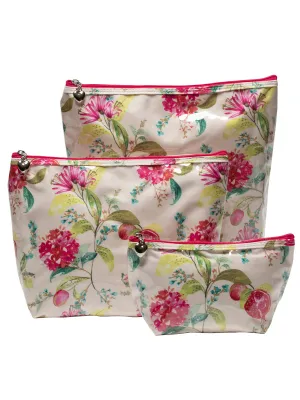 Pomegranate Cosmetic Bag Bundle, (Sm, Md, Lg)