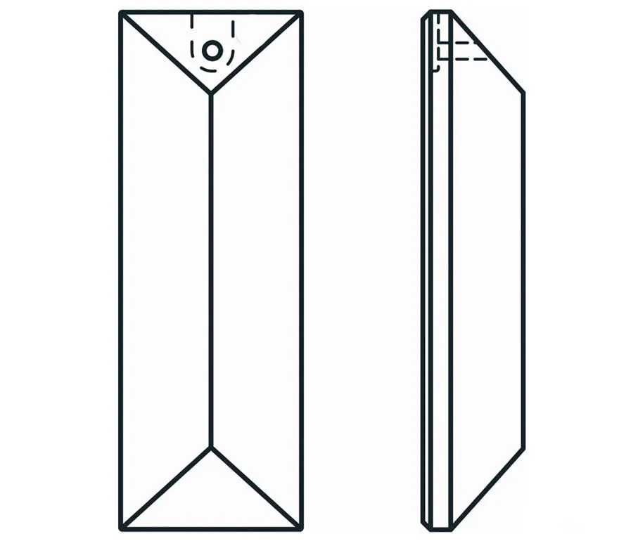 Rectangular Crystal 2.5 inches Clear Prism with One Hole on Top