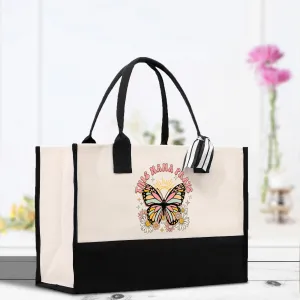 Retro Butterfly This Mama Prays Cotton Canvas Tote Bag Mom Gift Mom Bag Mom Shopping Bag New Mom Gift Best Mom Ever Bag Boy Girl Mama Tote