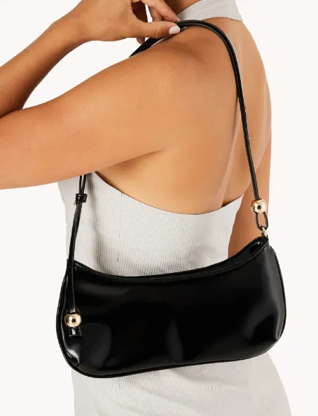 Rosabelle Shoulder Bag - Black Shine