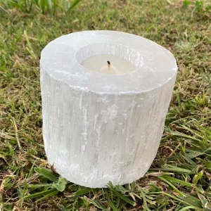 Selenite  Crystal Candle Holder Tea Light Holder Burner Gift