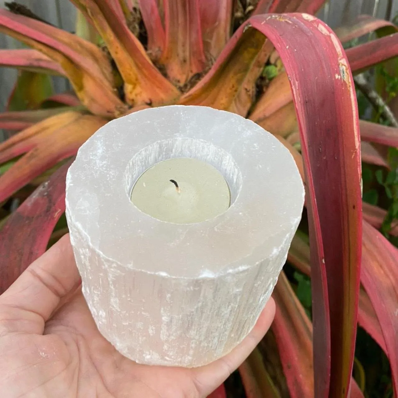 Selenite  Crystal Candle Holder Tea Light Holder Burner Gift