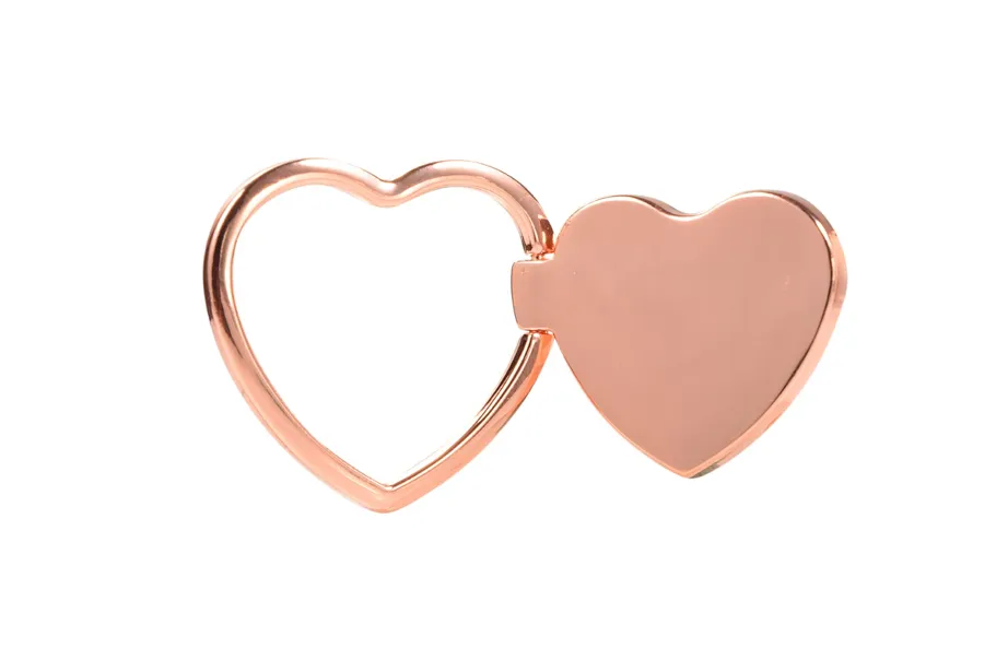 Shiny Rose Gold Heart Ring Holder