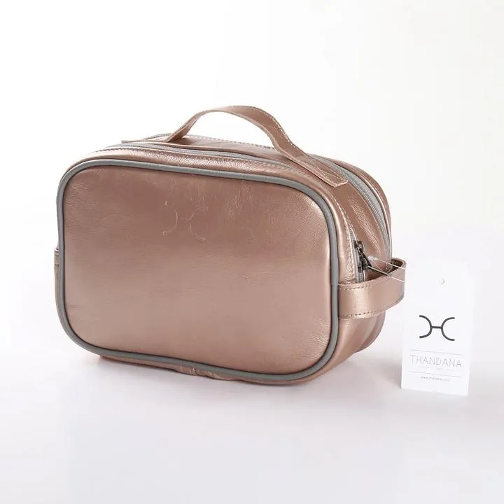 Thandana Unisex Metallic Leather Vanity Case