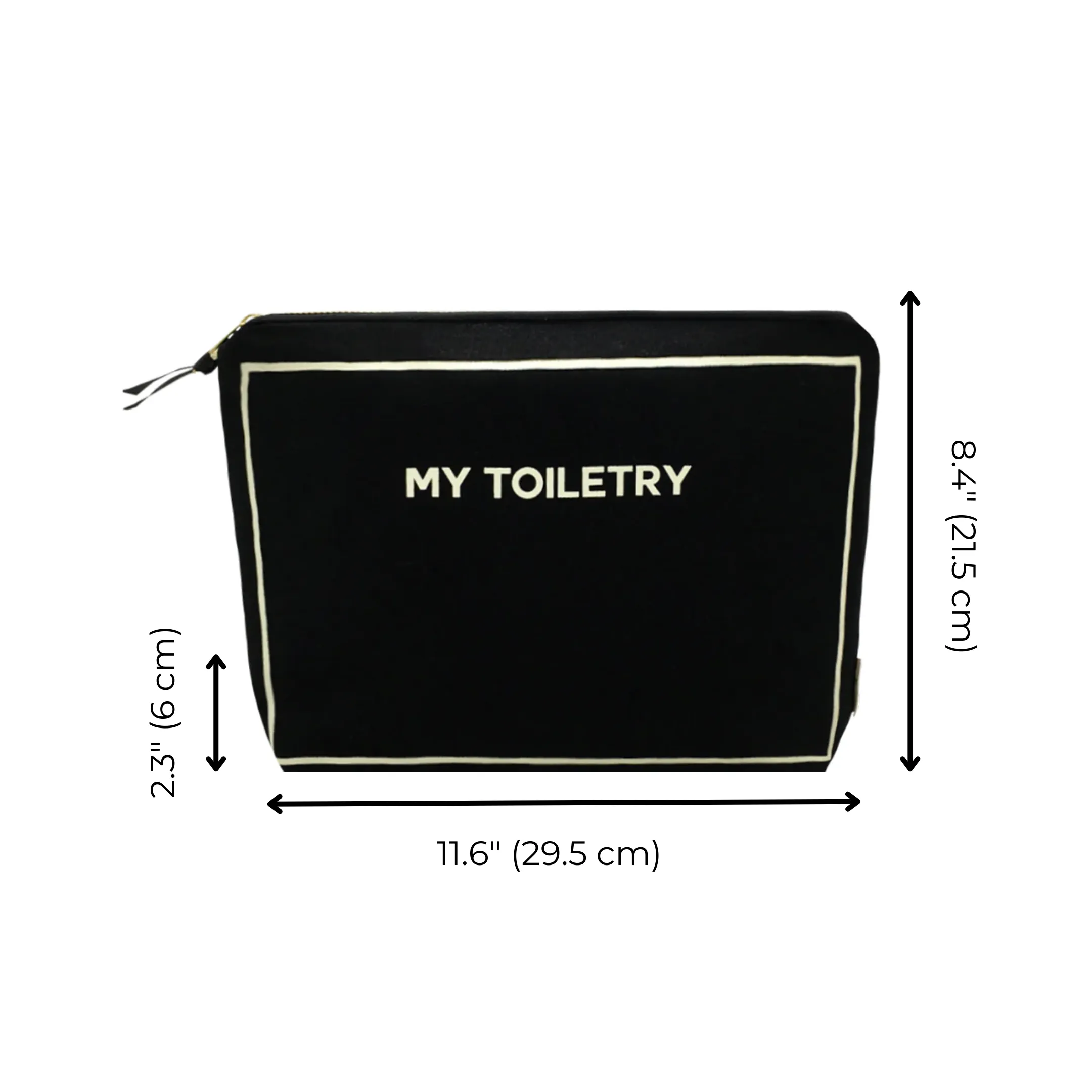 Toiletry Pouch with Coated Lining, Black