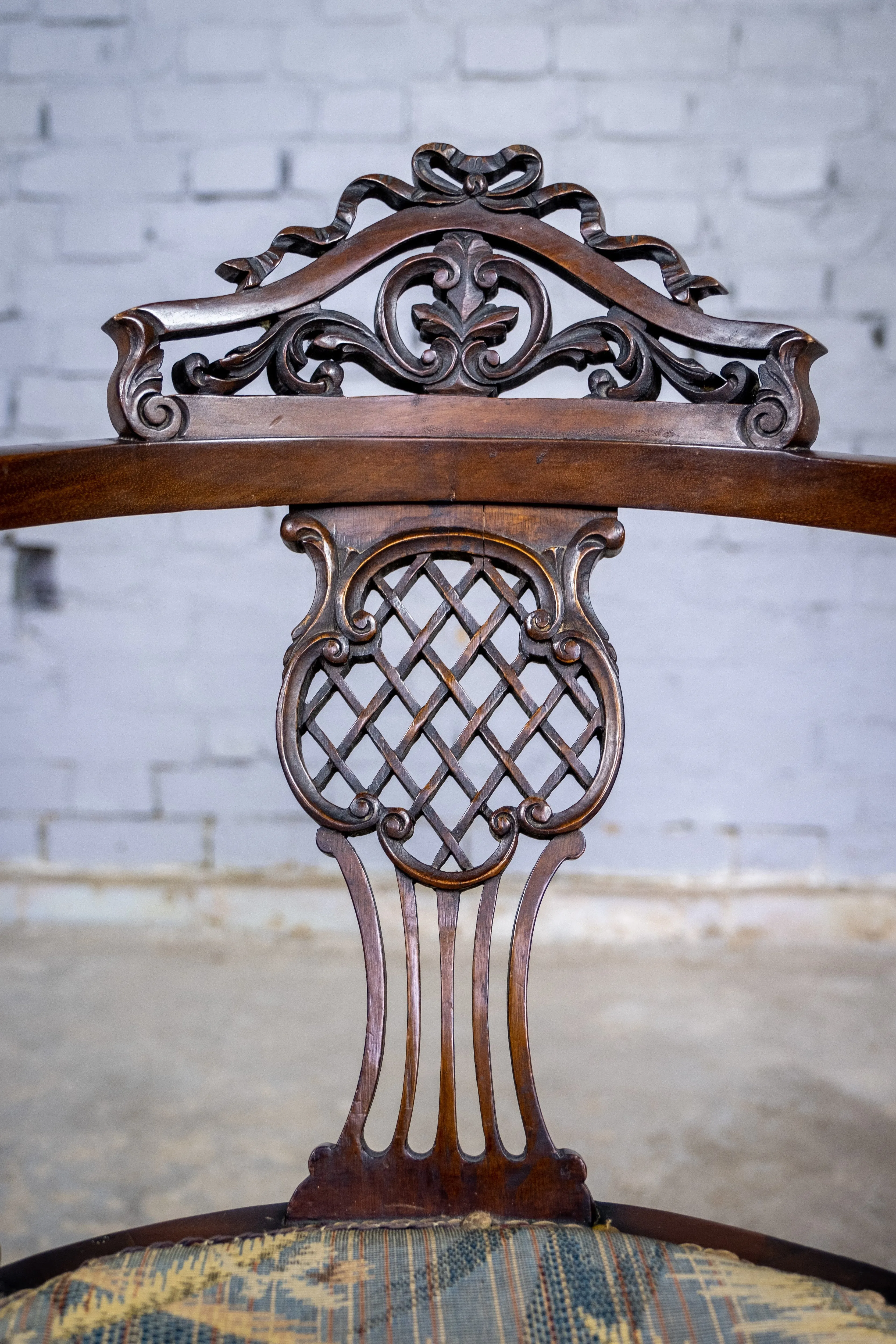 Unusual Victorian Five Leg Mahogany Tub Chair