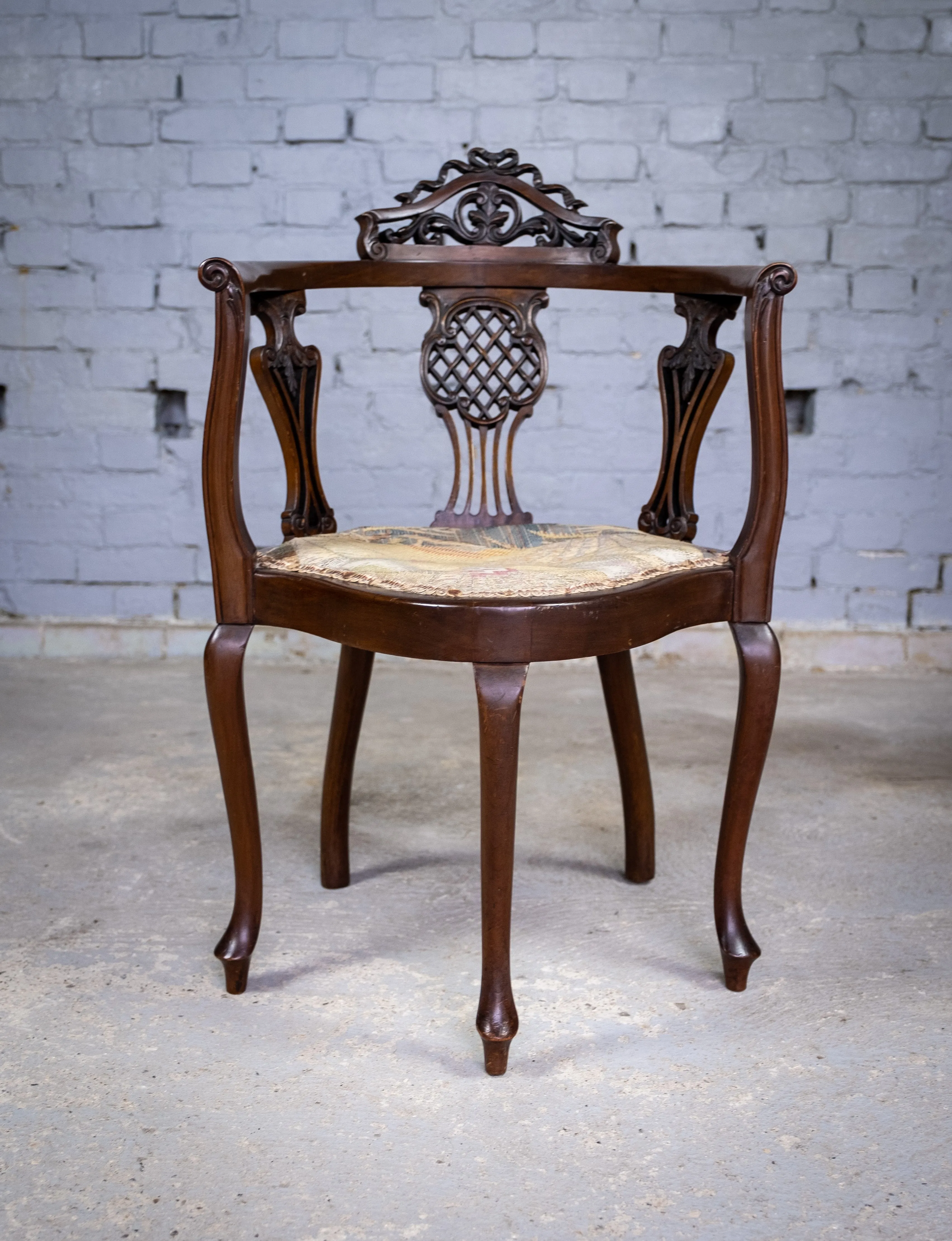 Unusual Victorian Five Leg Mahogany Tub Chair