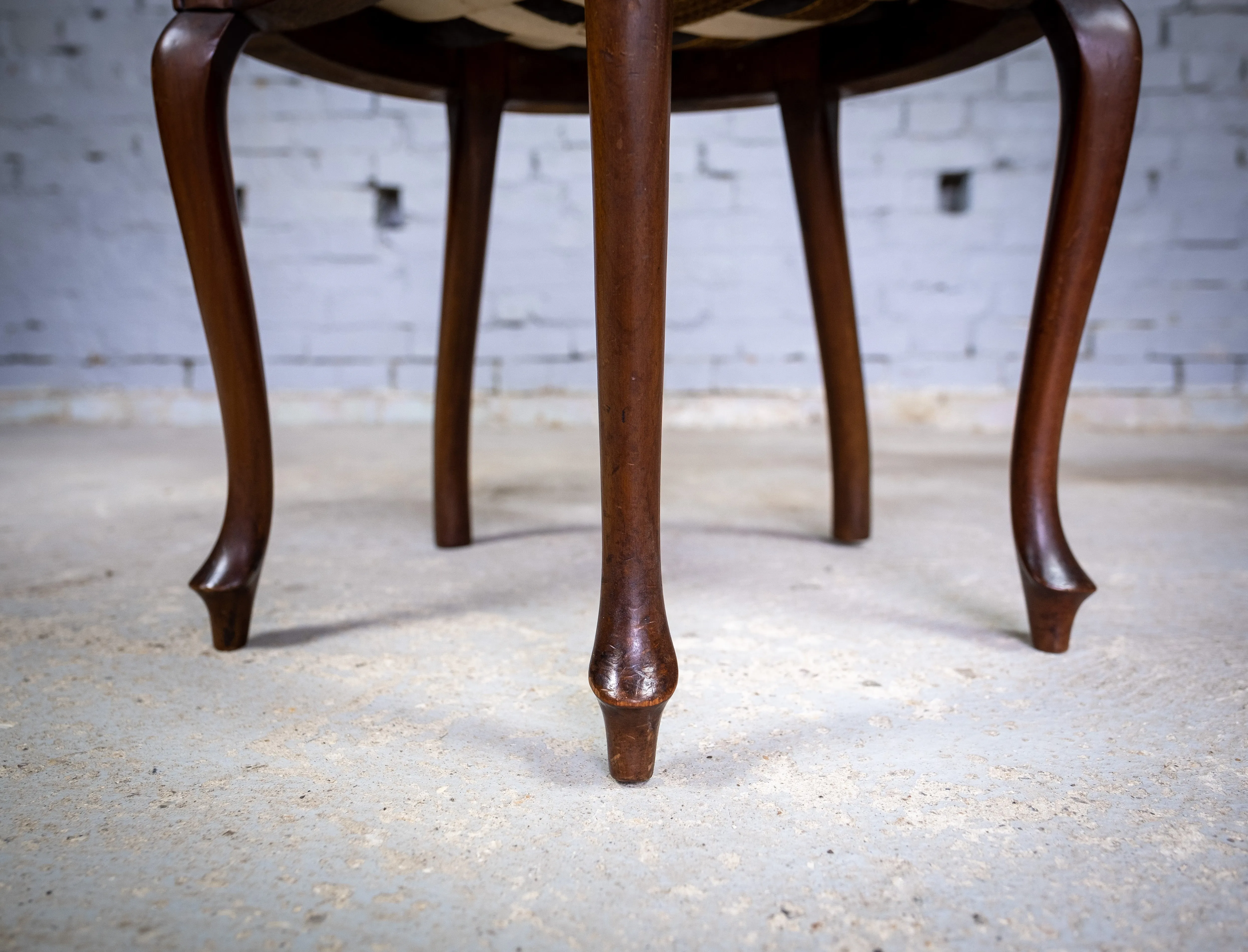 Unusual Victorian Five Leg Mahogany Tub Chair