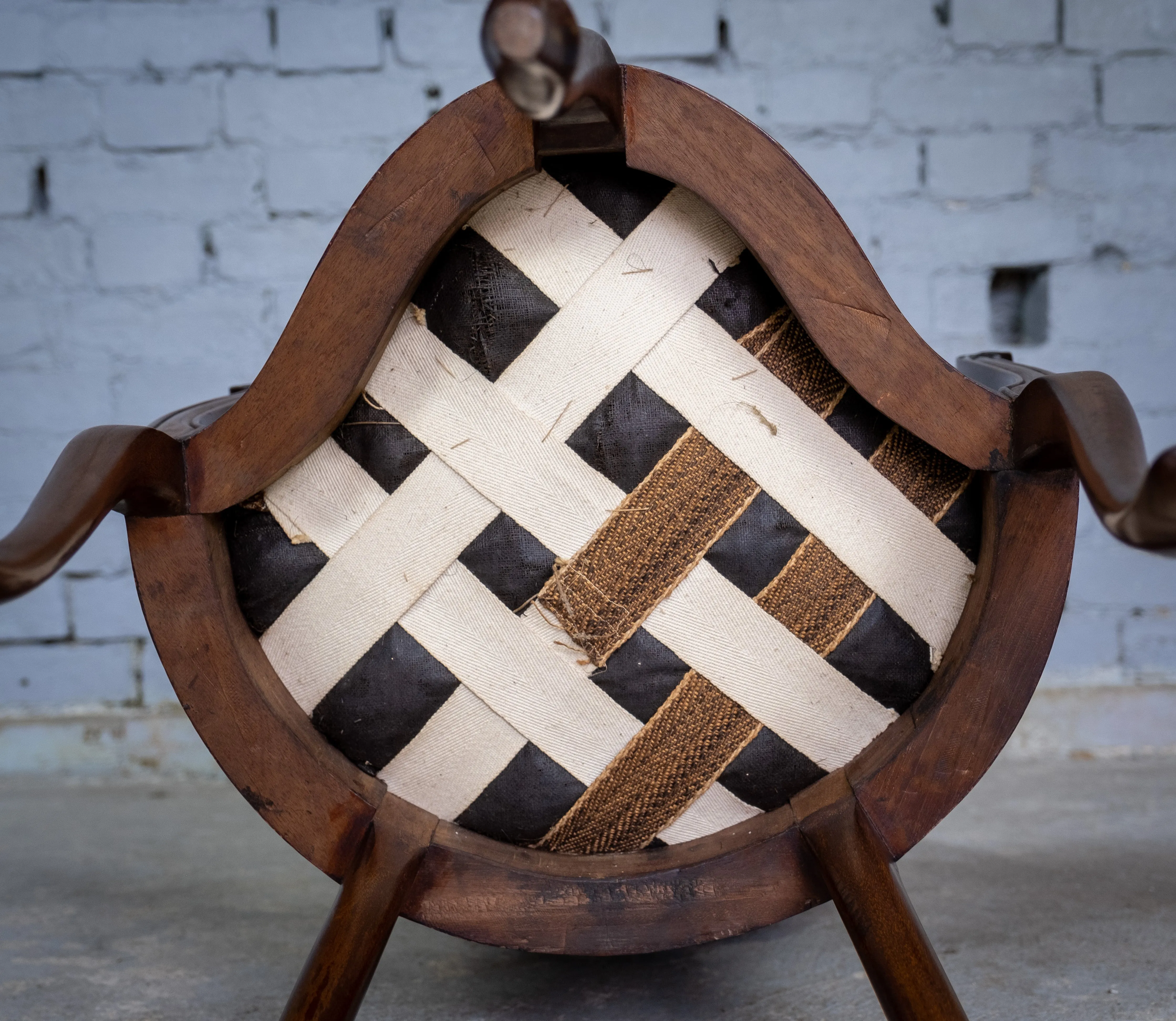 Unusual Victorian Five Leg Mahogany Tub Chair