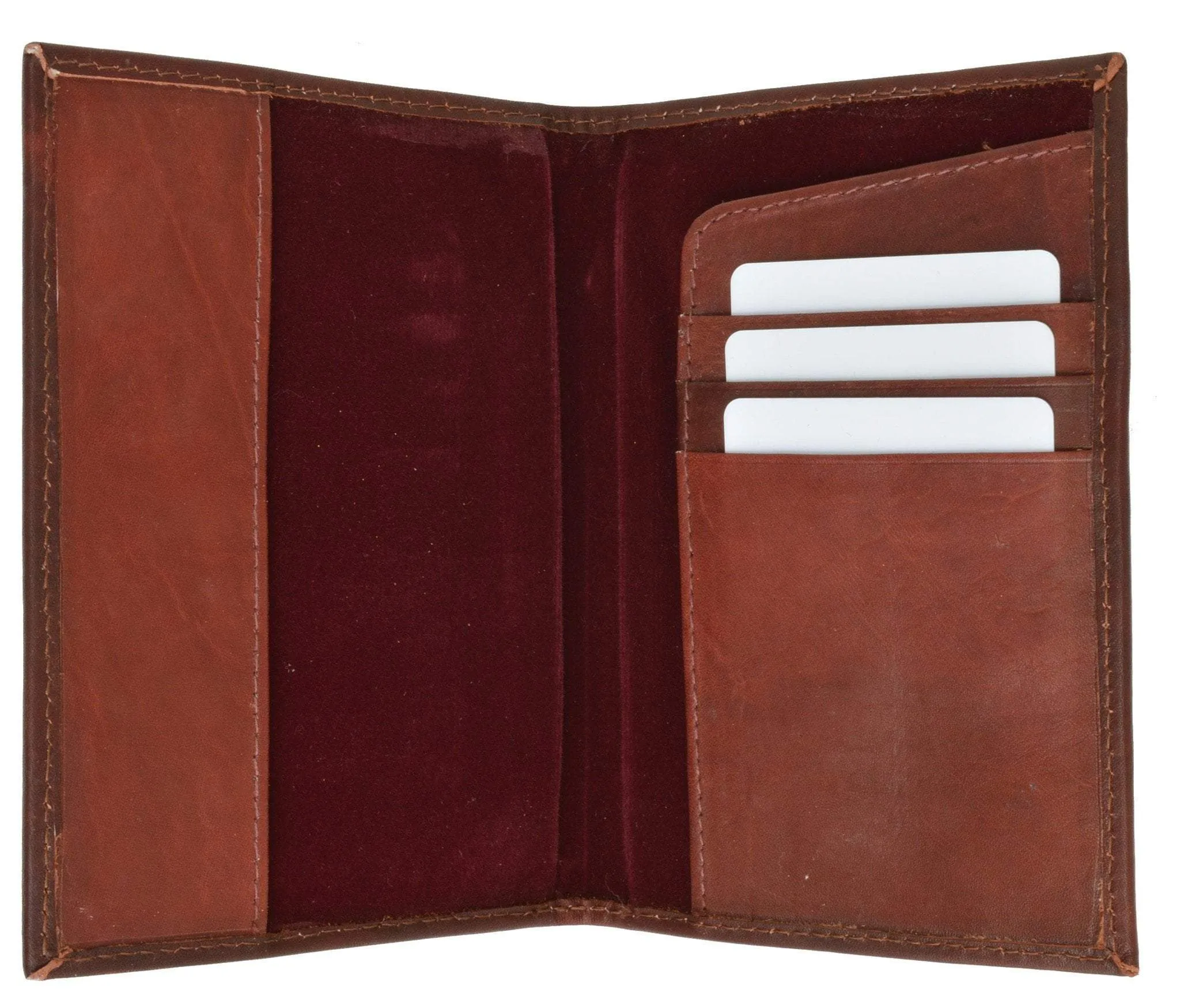 USA Gold Genuine Leather Passport Cover for Travel with Credit Card Slots 601 CF USA (C)