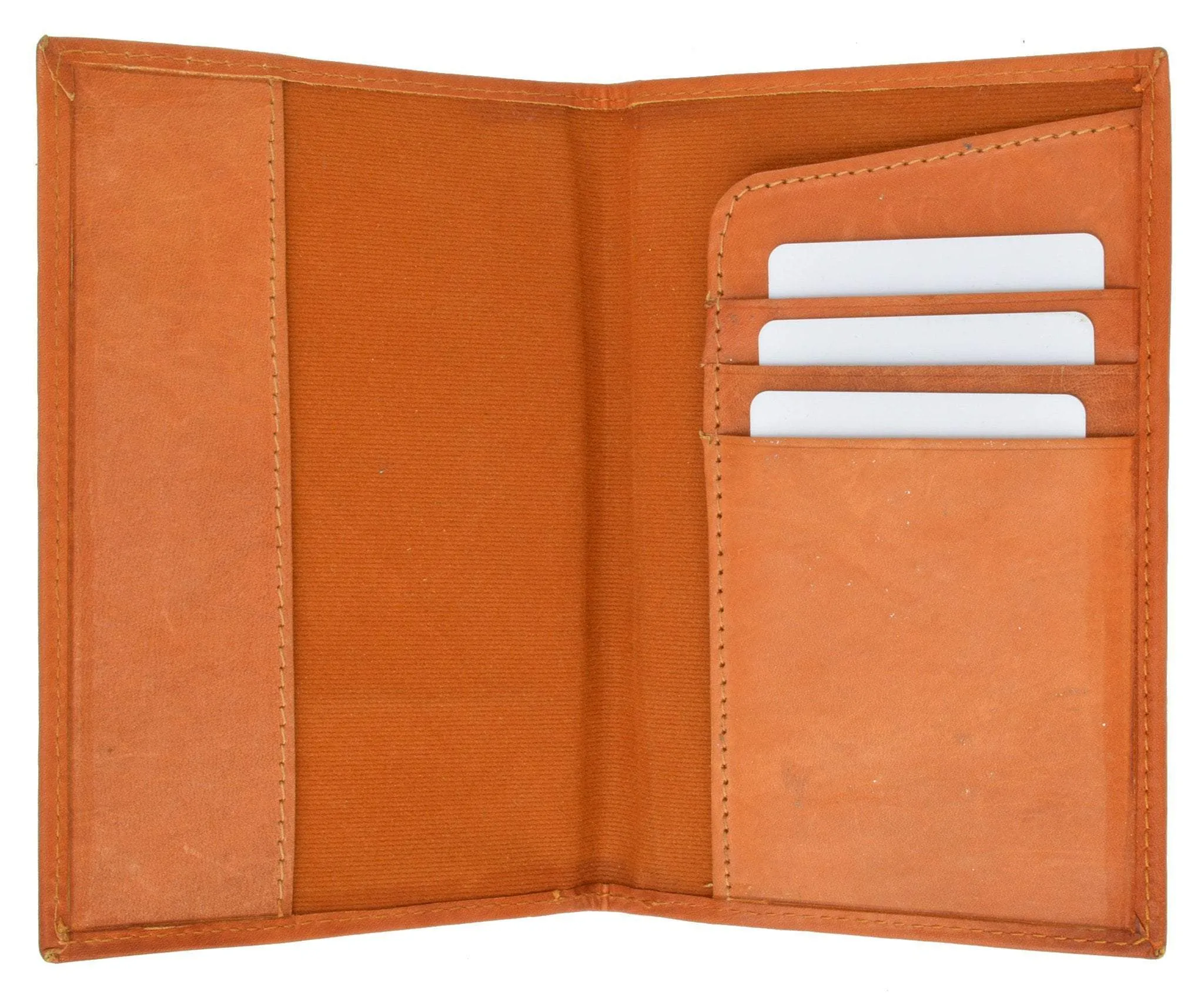 USA Gold Genuine Leather Passport Cover for Travel with Credit Card Slots 601 CF USA (C)