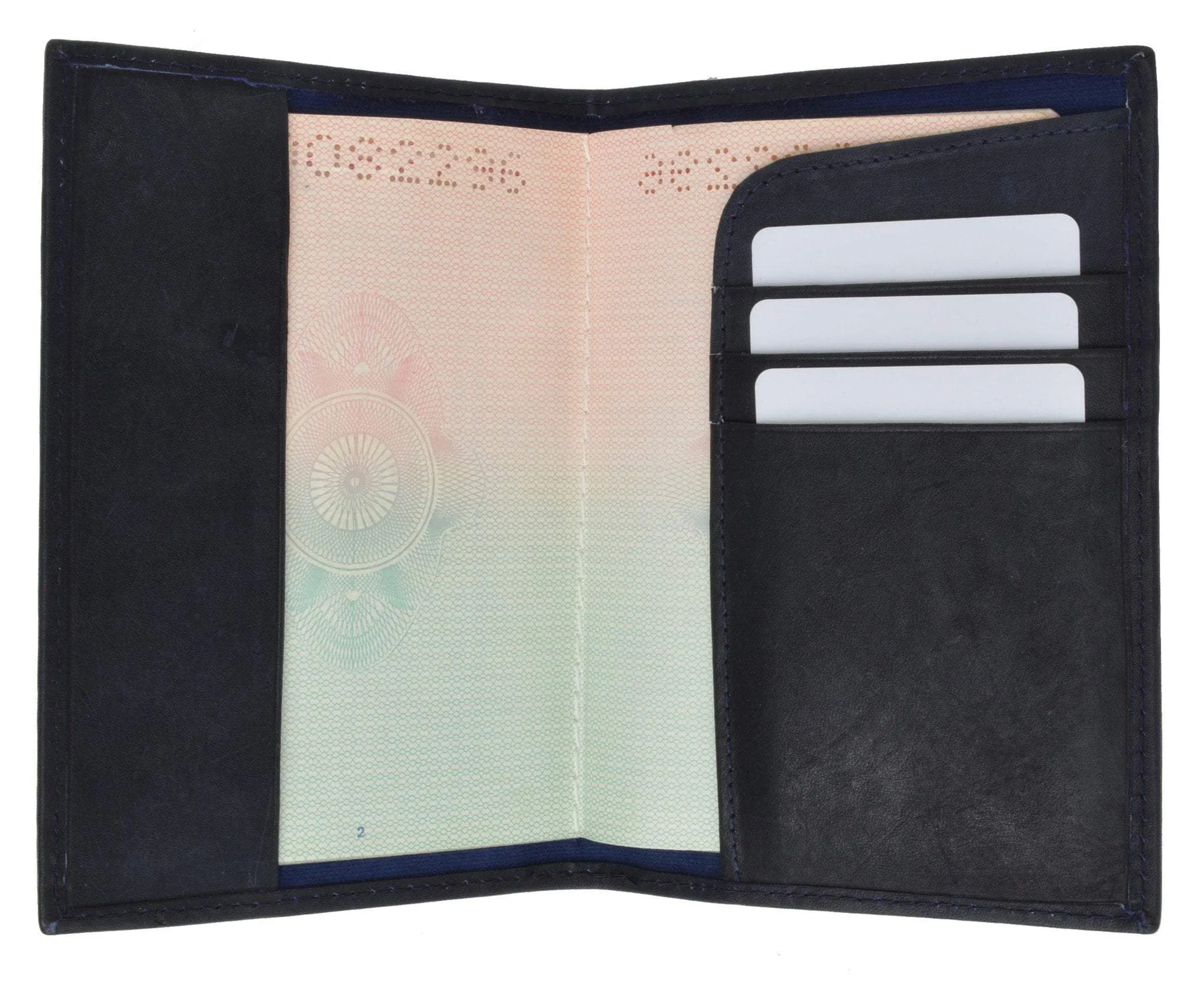 USA Gold Genuine Leather Passport Cover for Travel with Credit Card Slots 601 CF USA (C)