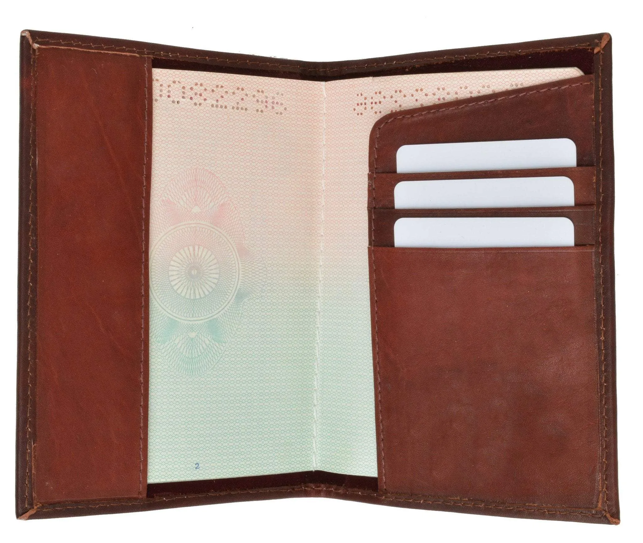 USA Gold Genuine Leather Passport Cover for Travel with Credit Card Slots 601 CF USA (C)