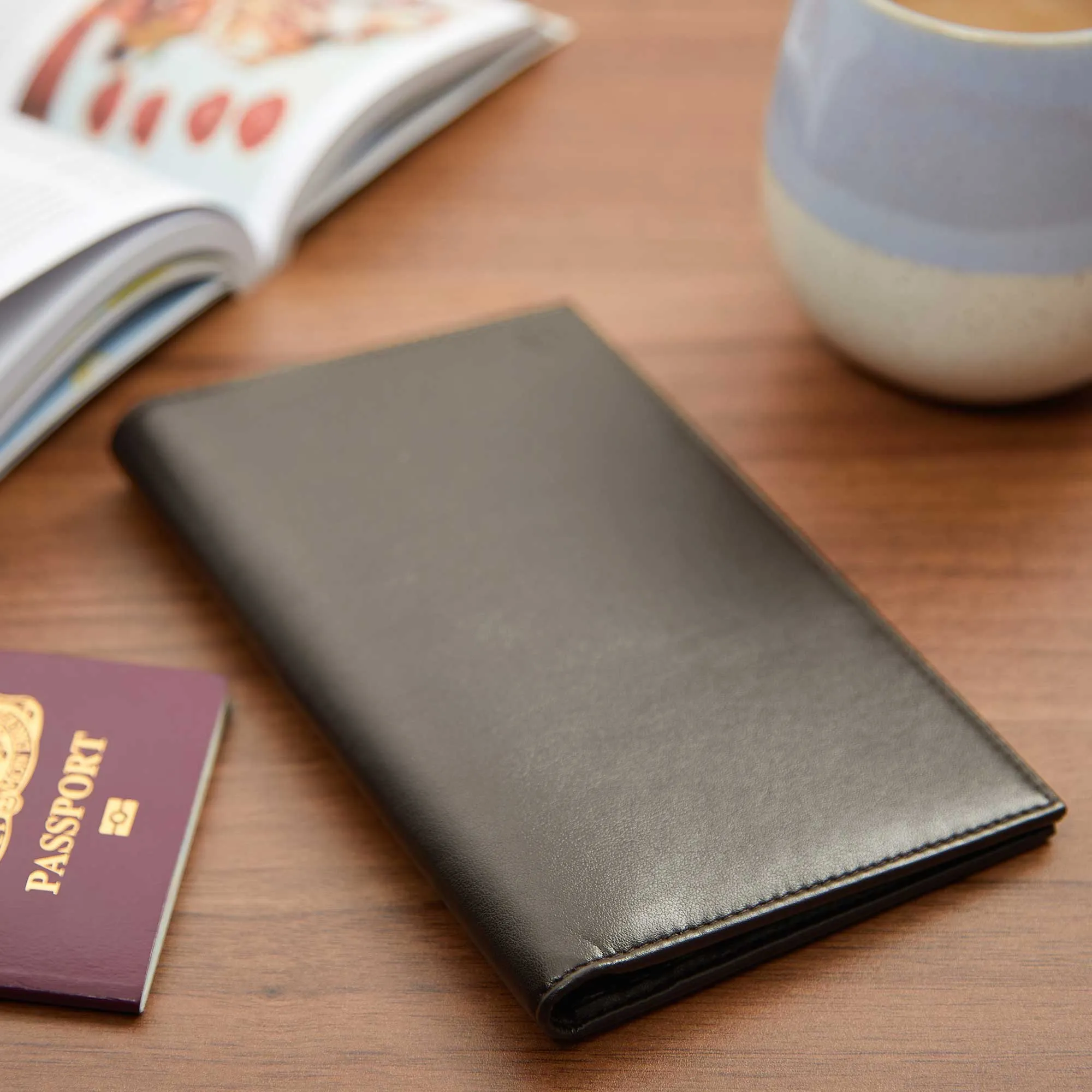 Vegan Leather Passport Holder | Brown