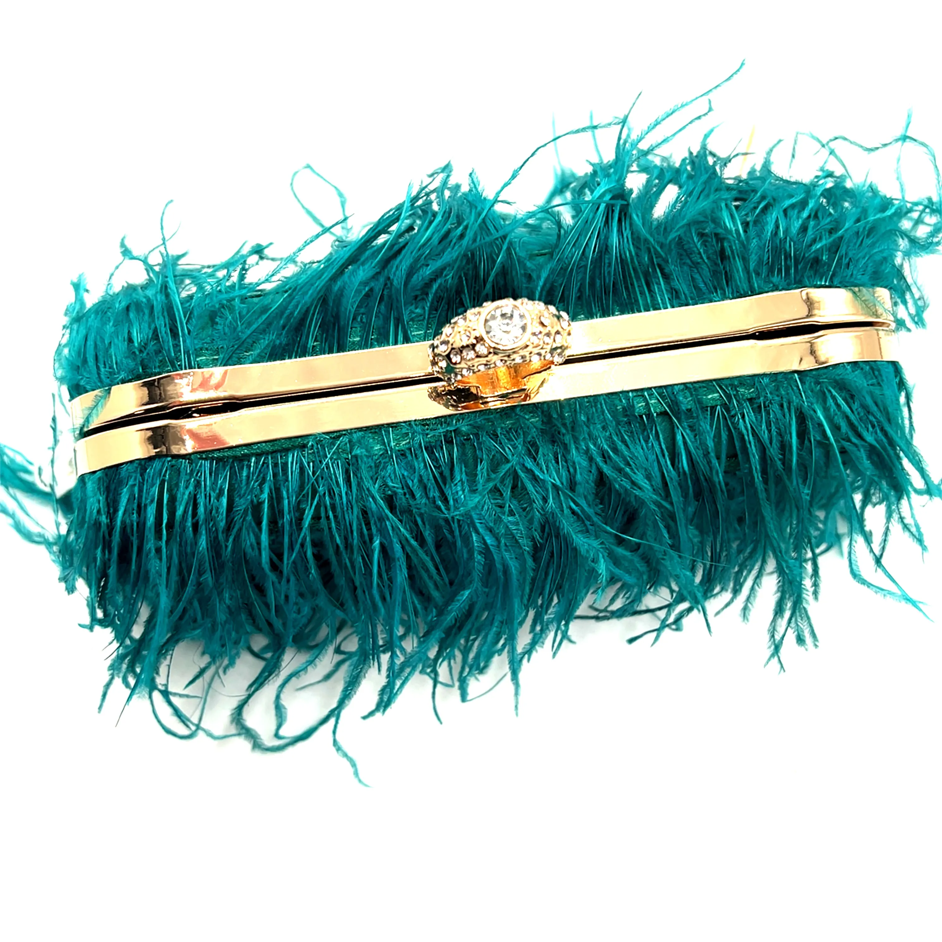 Vibrant Feather Evening Bag