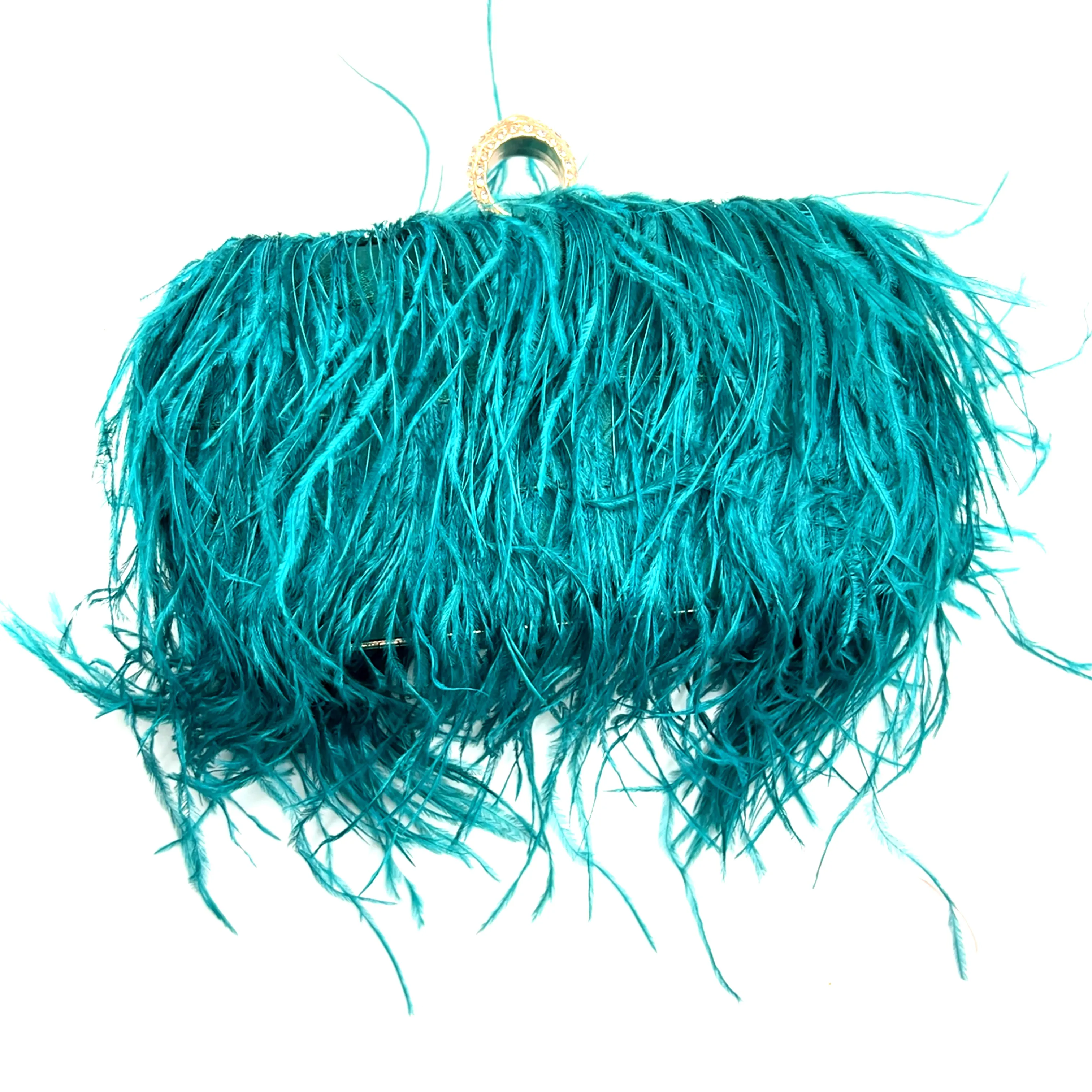 Vibrant Feather Evening Bag