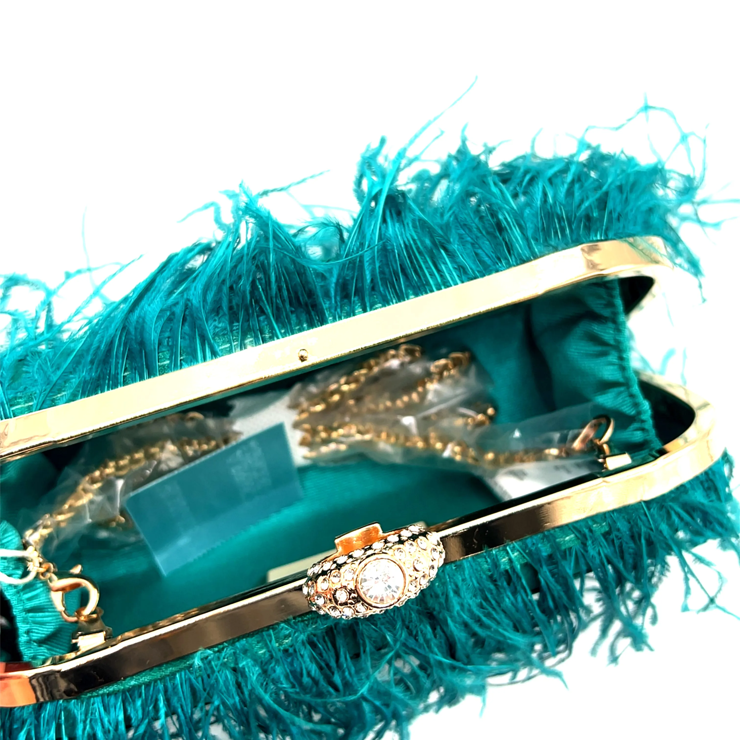 Vibrant Feather Evening Bag