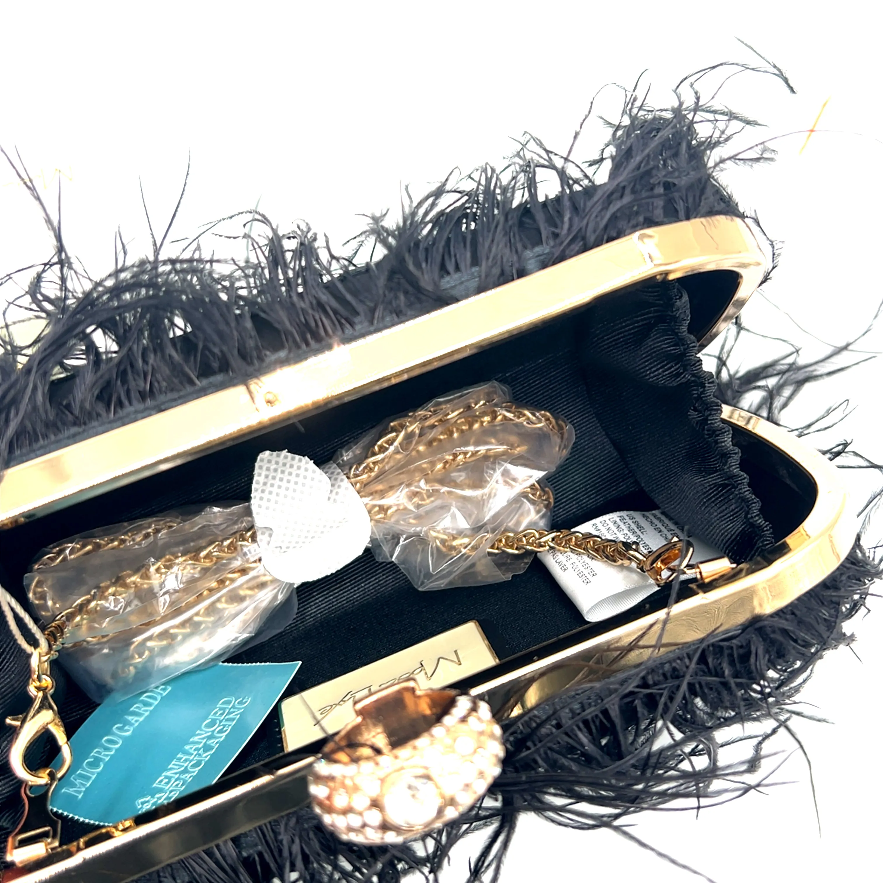 Vibrant Feather Evening Bag