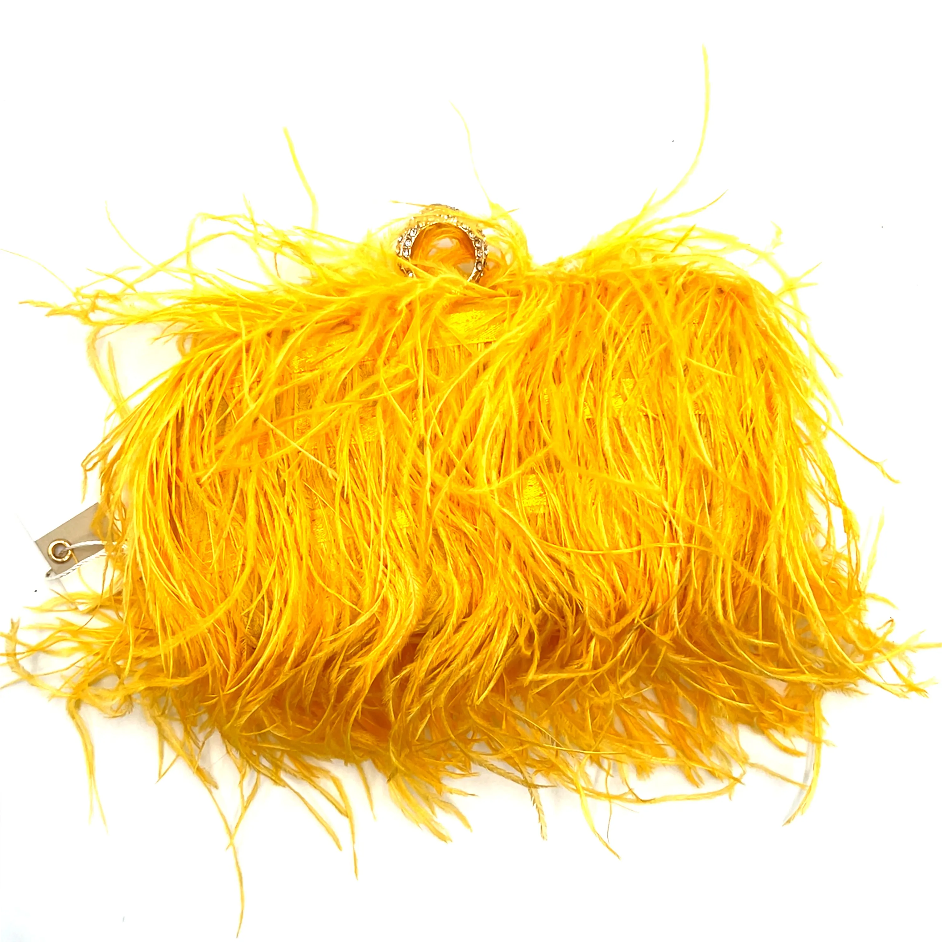 Vibrant Feather Evening Bag