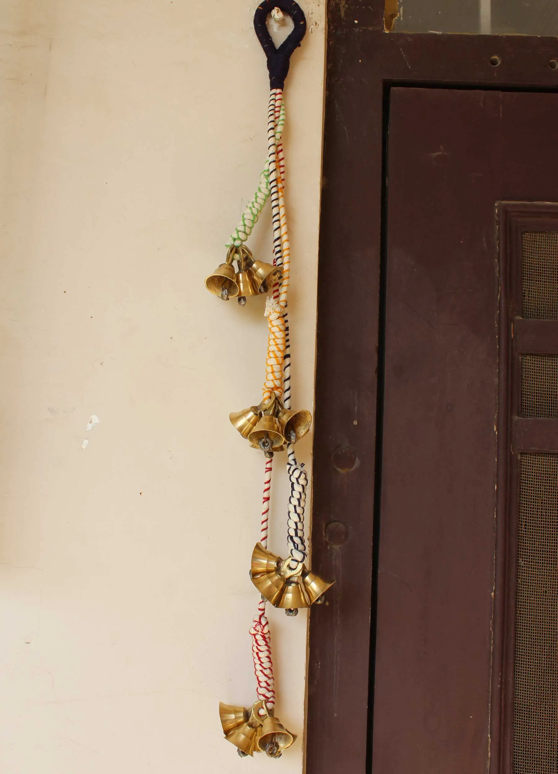 Vintage Bells Hanging String Chimes Door Hangings 70 cm Length Indian Metal Crafts