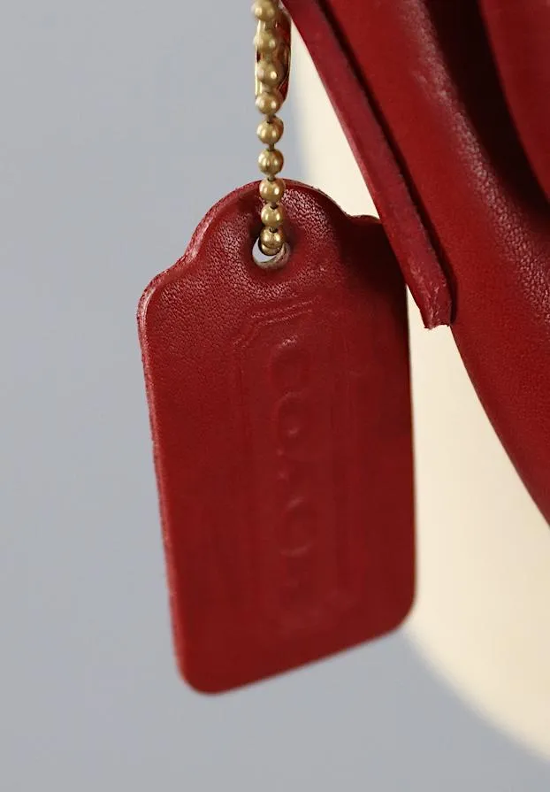 Vintage Red Leather COACH Cross Body Bag