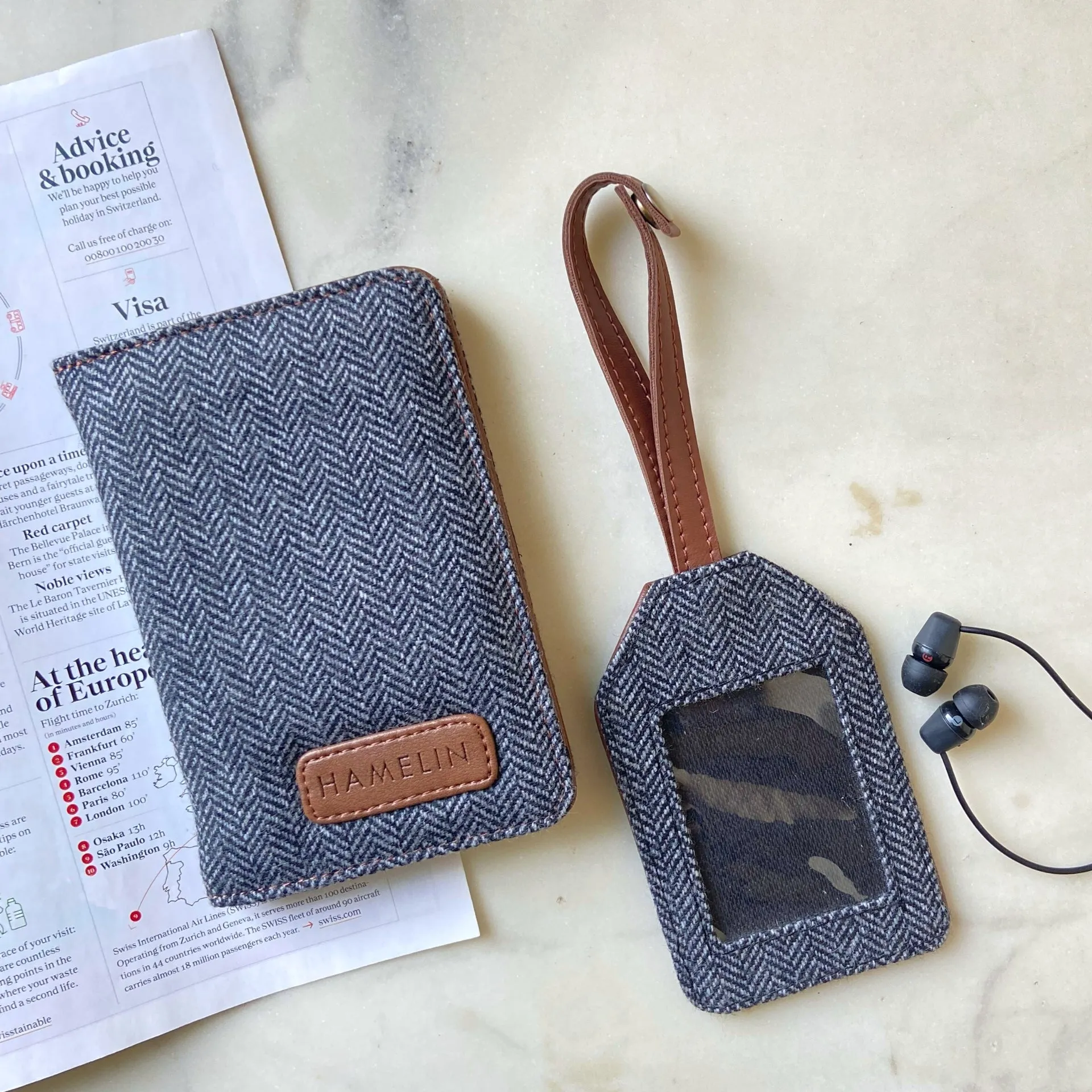 Wanderlust Combo (Set of two - Grey herringbone)