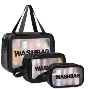 Waterproof Cosmetic Toiletry Makeup Translucent Travel Toiletries Organizer Bags