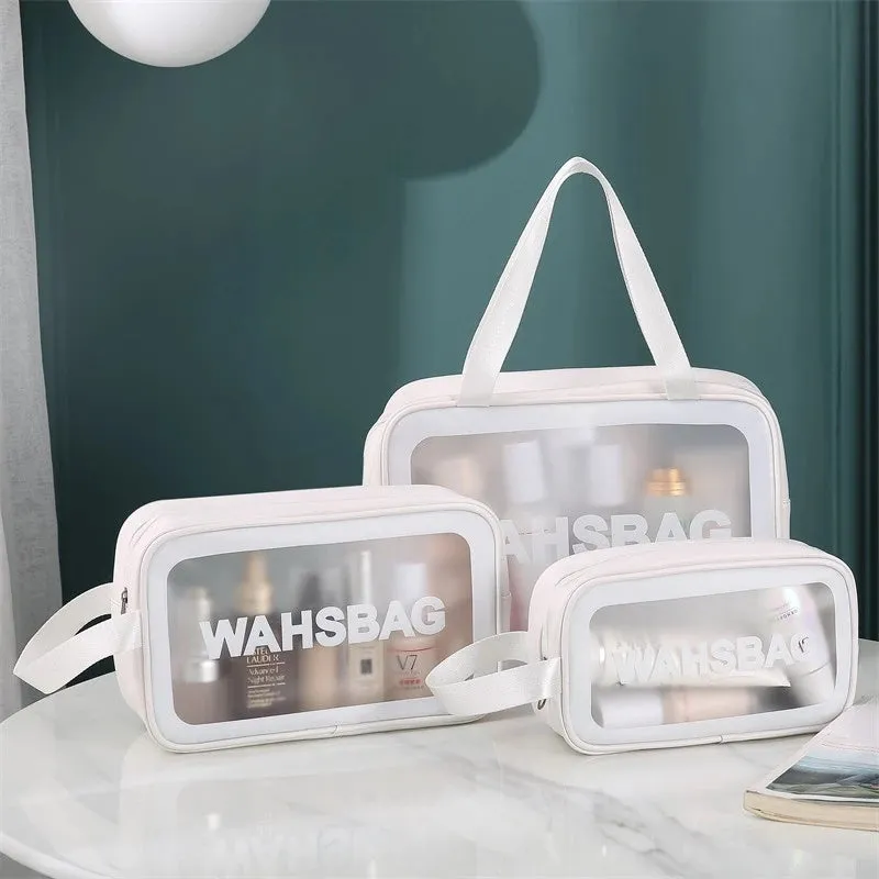 Waterproof Cosmetic Toiletry Makeup Translucent Travel Toiletries Organizer Bags