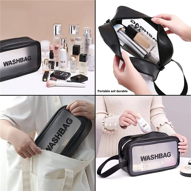 Waterproof Cosmetic Toiletry Makeup Translucent Travel Toiletries Organizer Bags