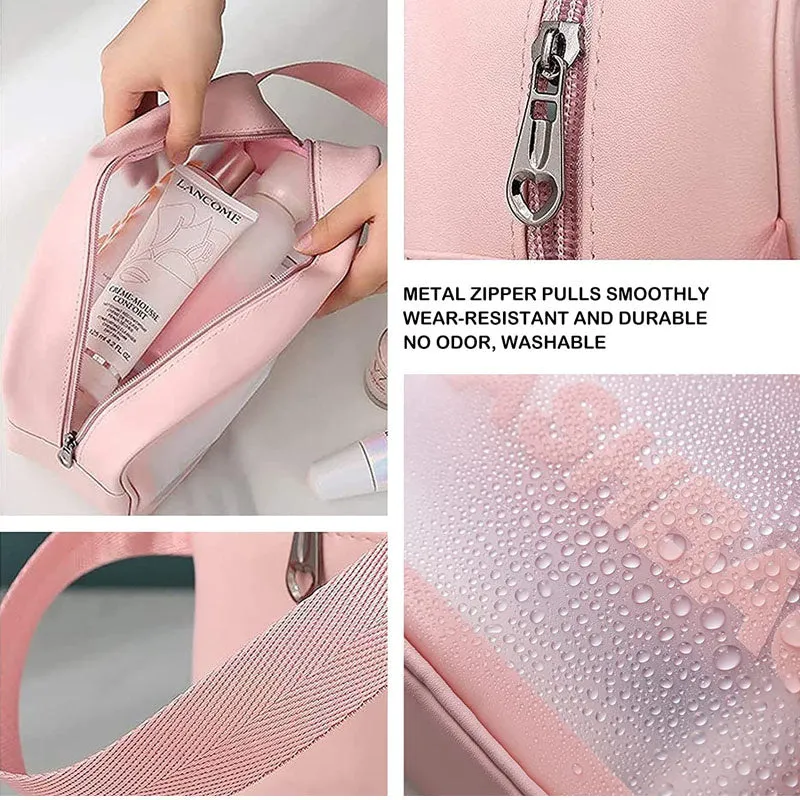 Waterproof Cosmetic Toiletry Makeup Translucent Travel Toiletries Organizer Bags