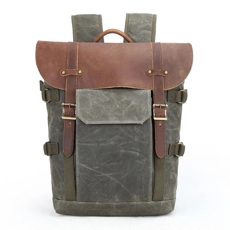 Waxed Canvas Camera and Lens Backpack