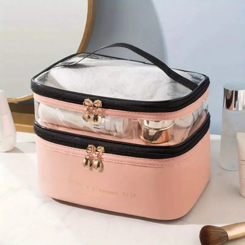 Women's Double Layer Makeup Bag