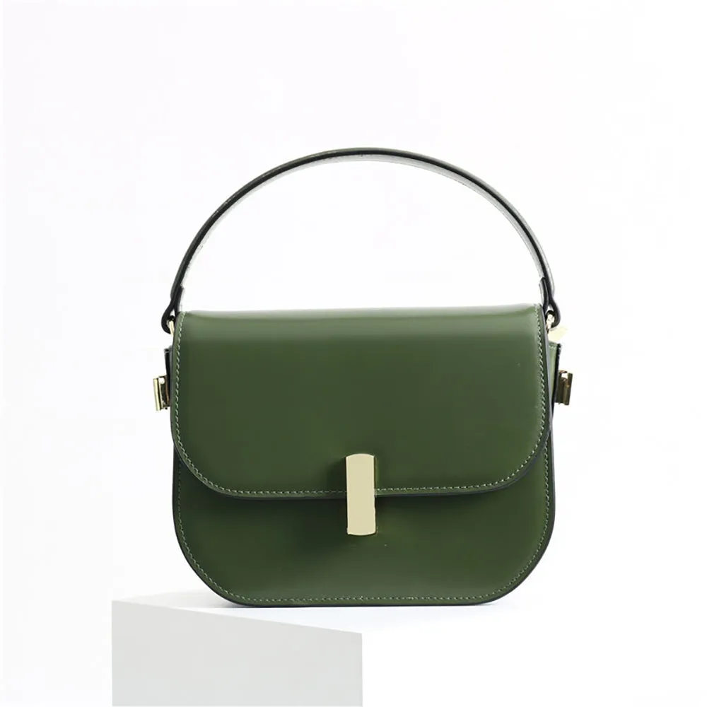 Womens Leather Medium Classic Box Flap Bag