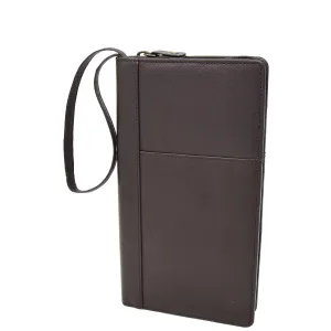 Zip Around Documents Leather Wallet Perth Brown