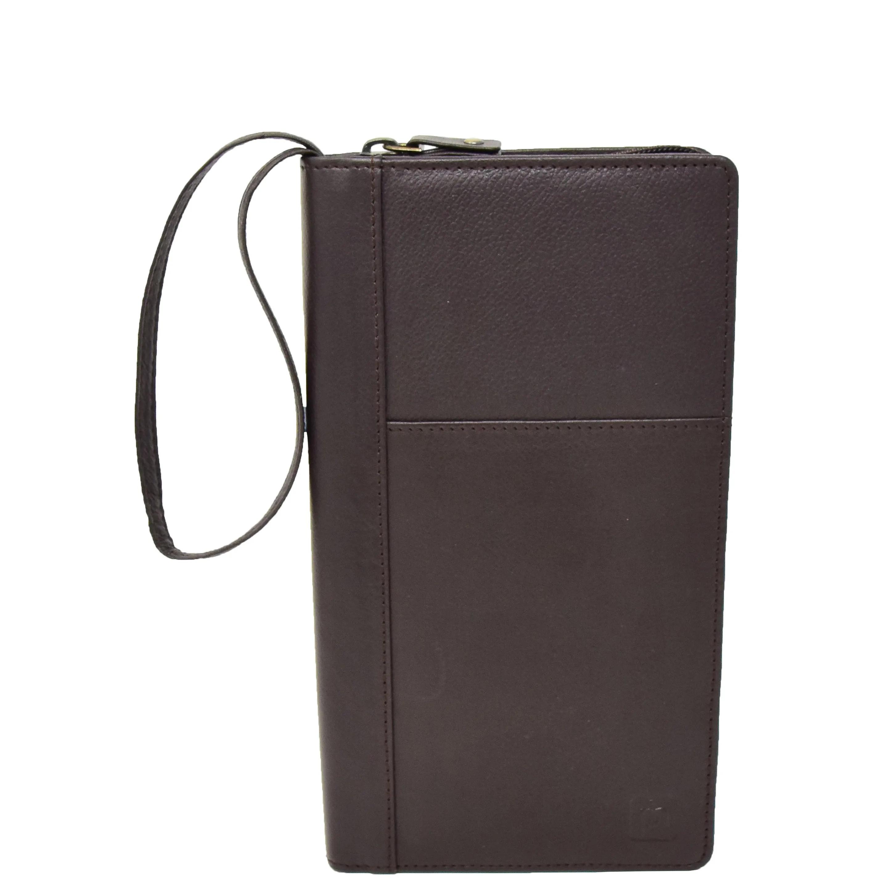 Zip Around Documents Leather Wallet Perth Brown